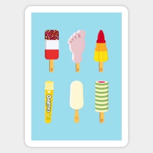 mix of Ice lollies pastel blue background Sticker